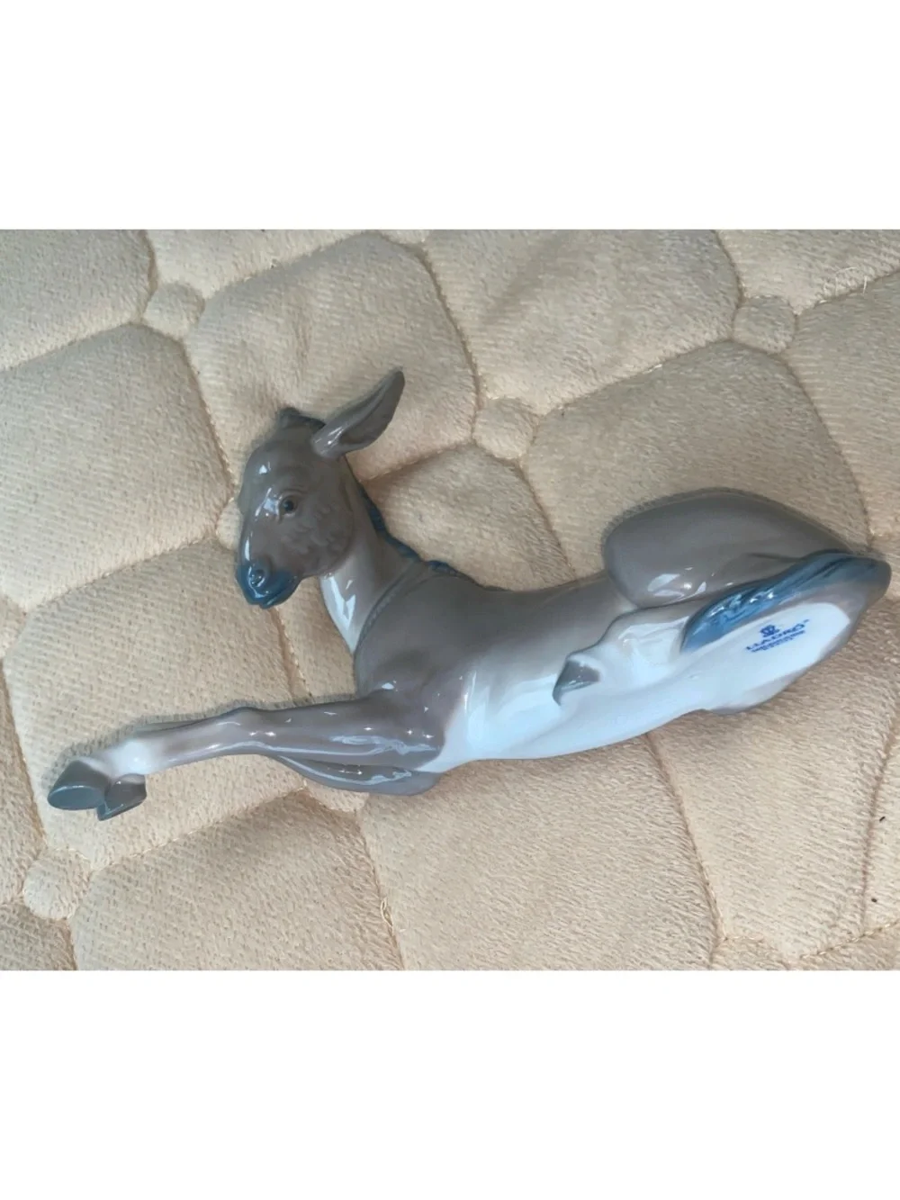 Lladro Nativity Donkey Laying Porcelain Figurine, Glazed Finish VTG F13N
